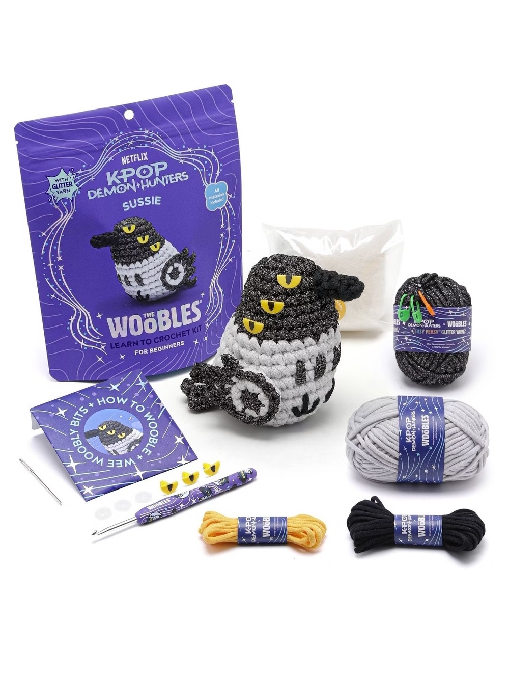 Sussie Crochet Kit - Black & Gray